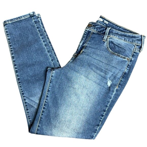 Womens Old Navy Jeans Rockstar Super Skinny Sz 12 Distressed Med Light Distress - Picture 6 of 9